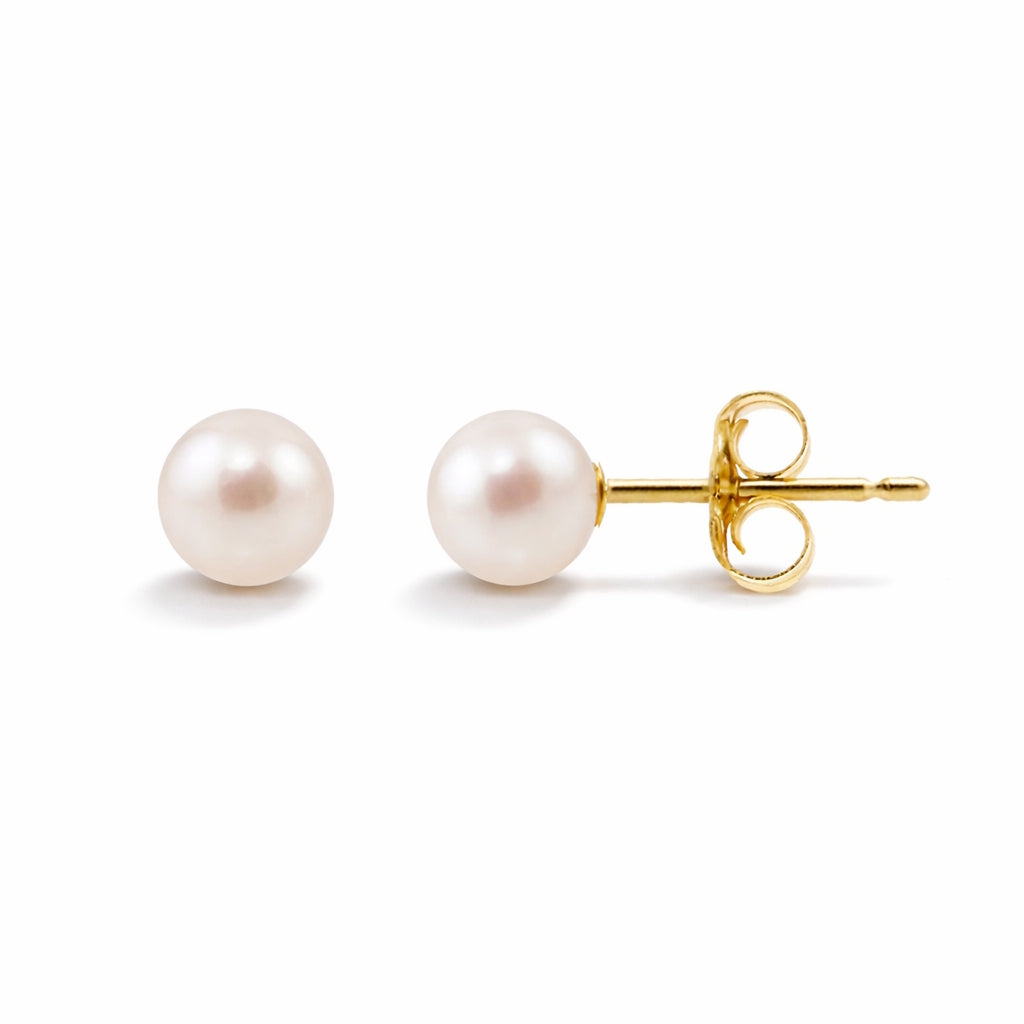 14k White Cultured Pearl Stud Earring
