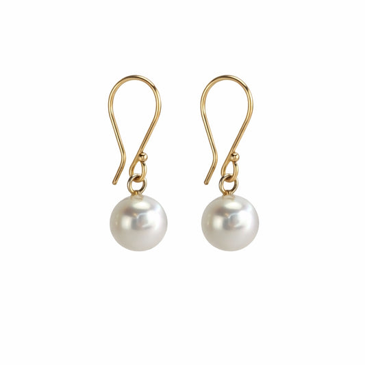 14k White Pearl Hook Earring
