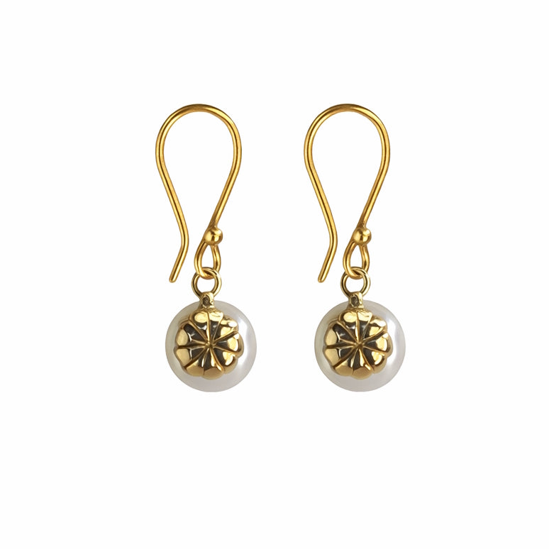 14k White Pearl Hook Earring
