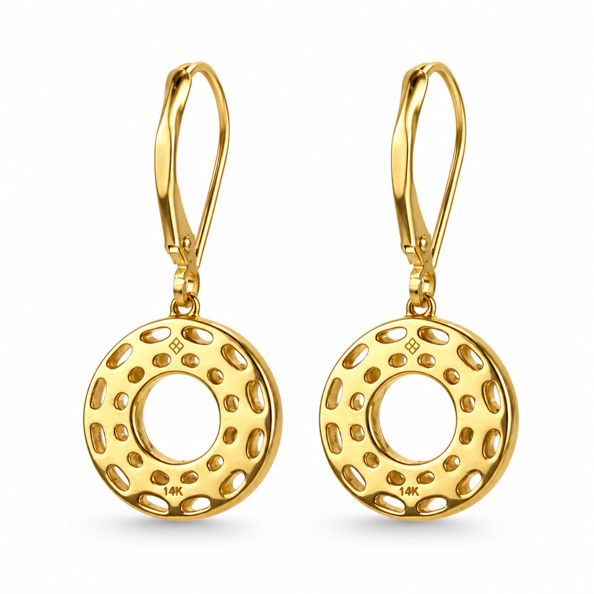 14k White Pearl Open Circle Earring