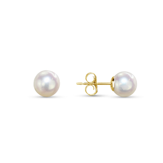 14k White Pearl Stud Earring