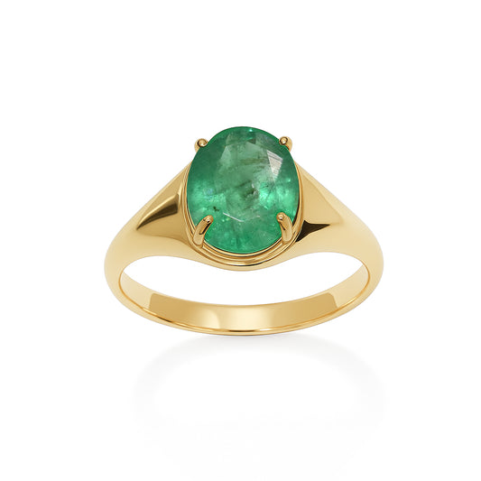 18k Emerald Ruby Oval Cut Ring