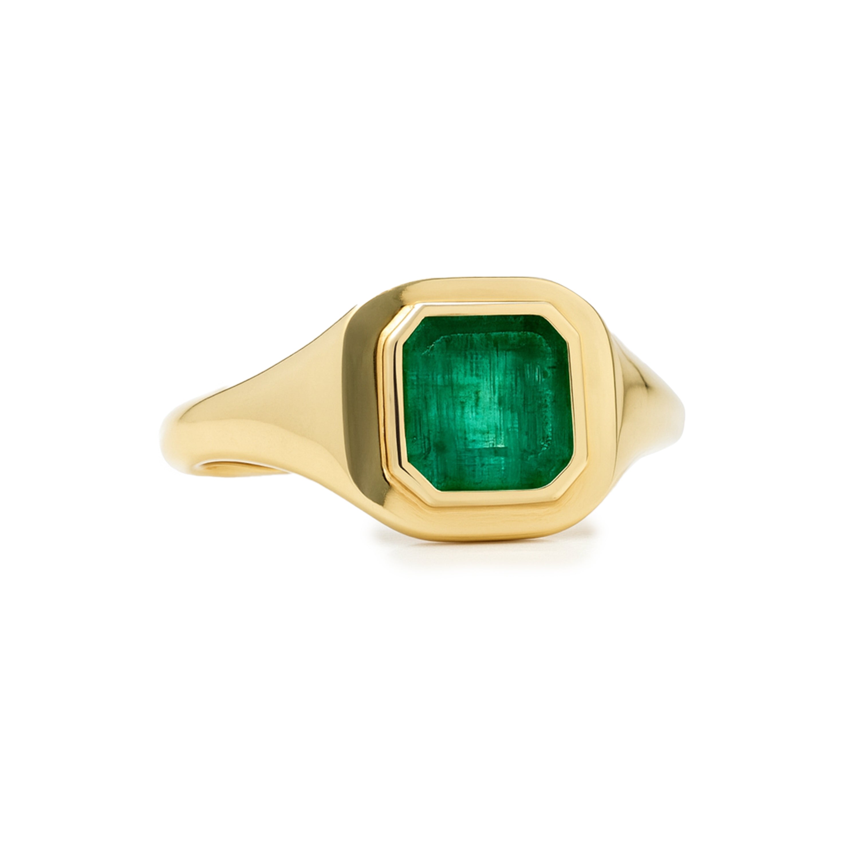 14k Emerald Octagon Cut Ring