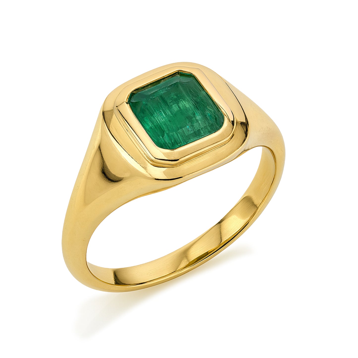 14k Emerald Octagon Cut Ring