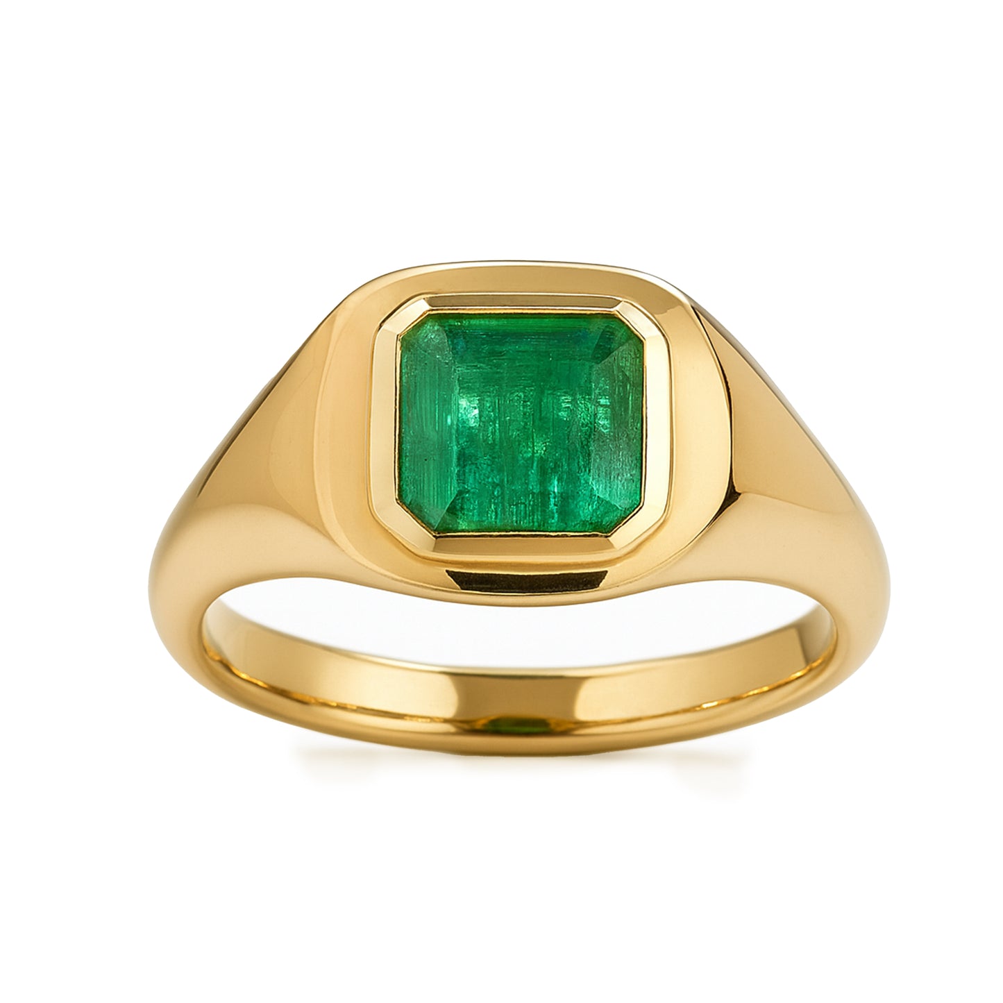 14k Emerald Octagon Cut Ring