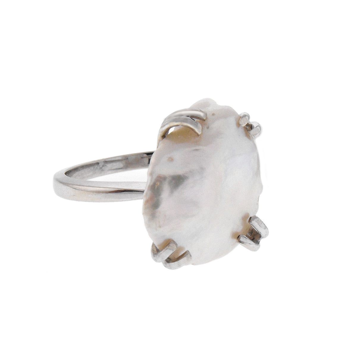 14k White Gold and Keshi Pearl