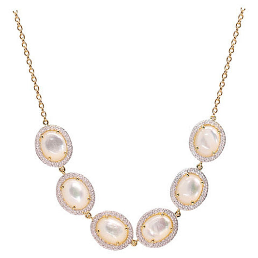 14k Mother of Pearl 6 Link Center Necklace