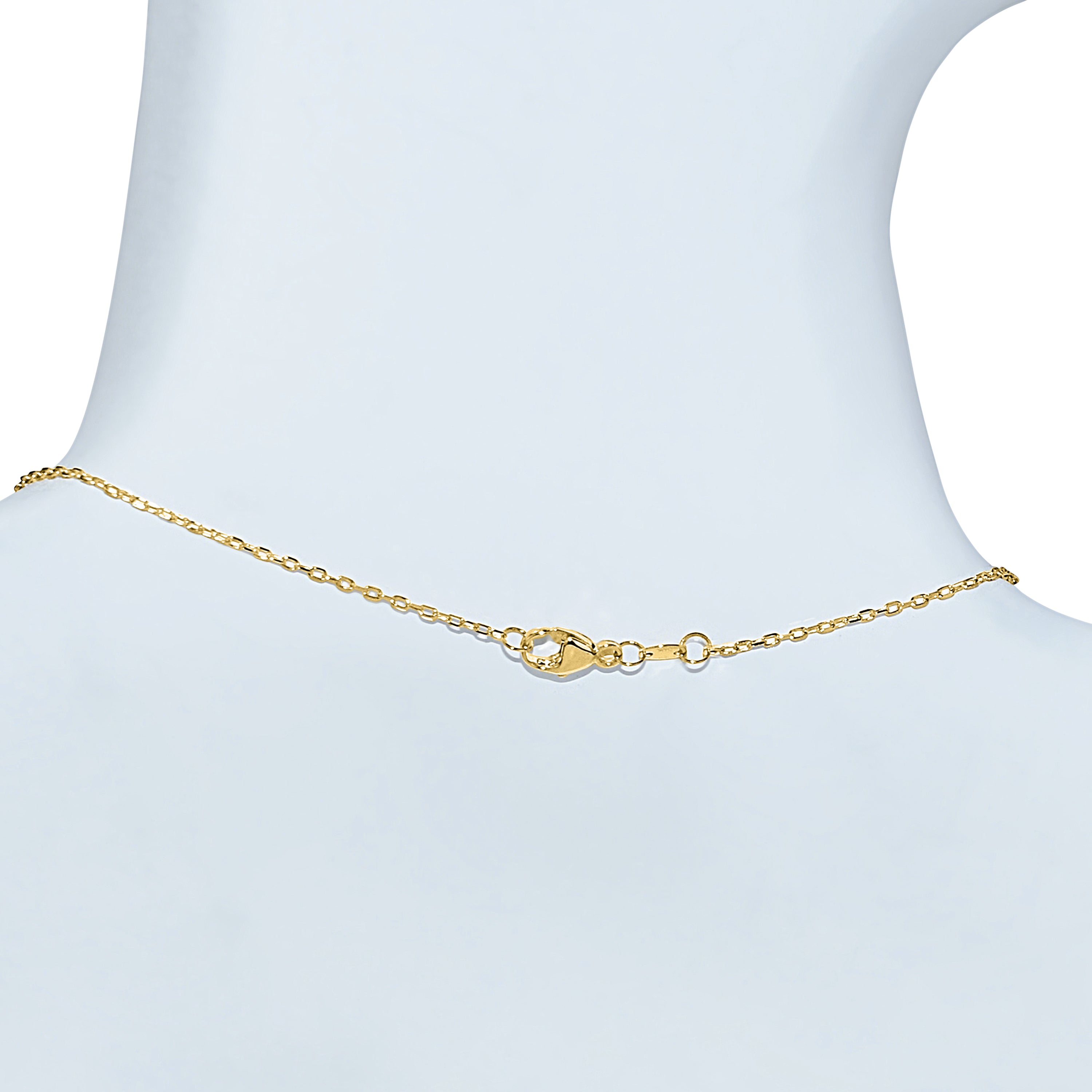 14k Mother of Pearl Cushion Shape Pendant Necklace
