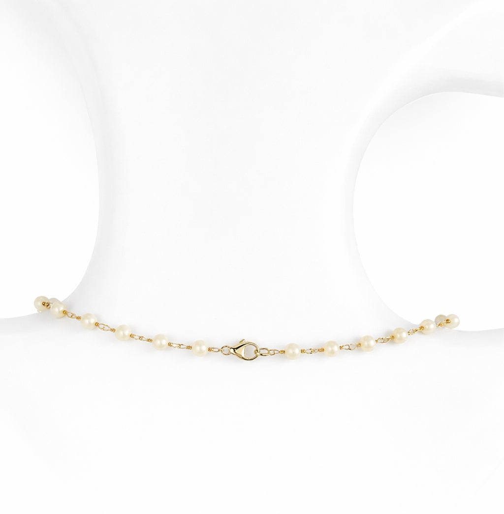 14k Mother of Pearl with Elephant Pendant Necklace