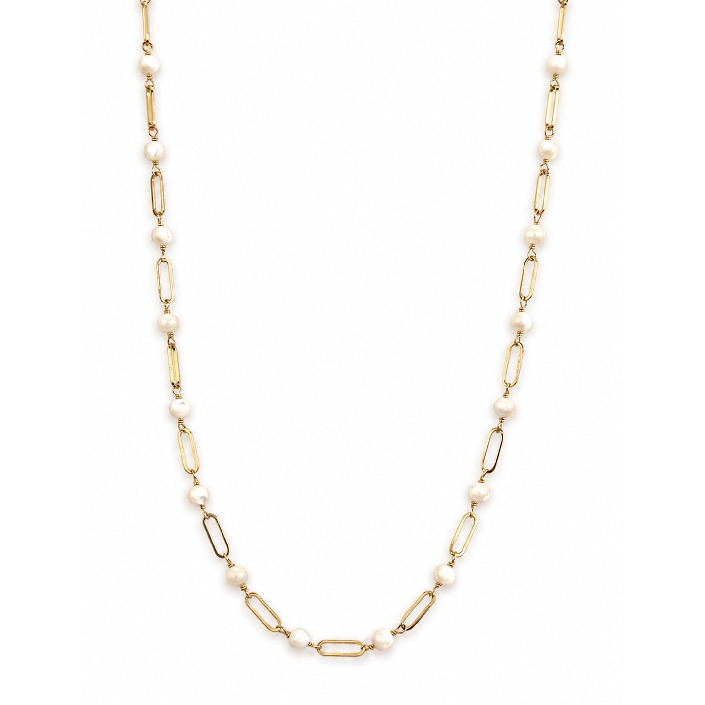 14k Gemstones Paperclip 1x1 Necklace