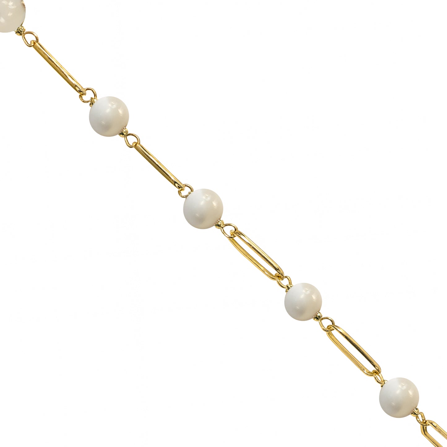 14k Paperclip and Gemstone Bracelet