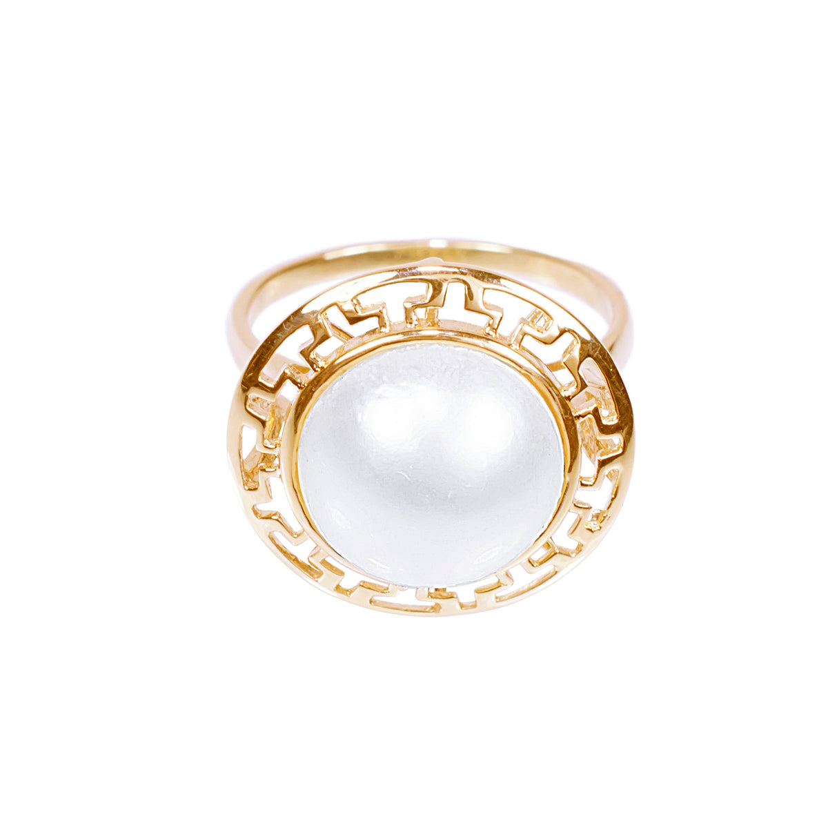 14k Mabe Pearl Gold Frame Ring