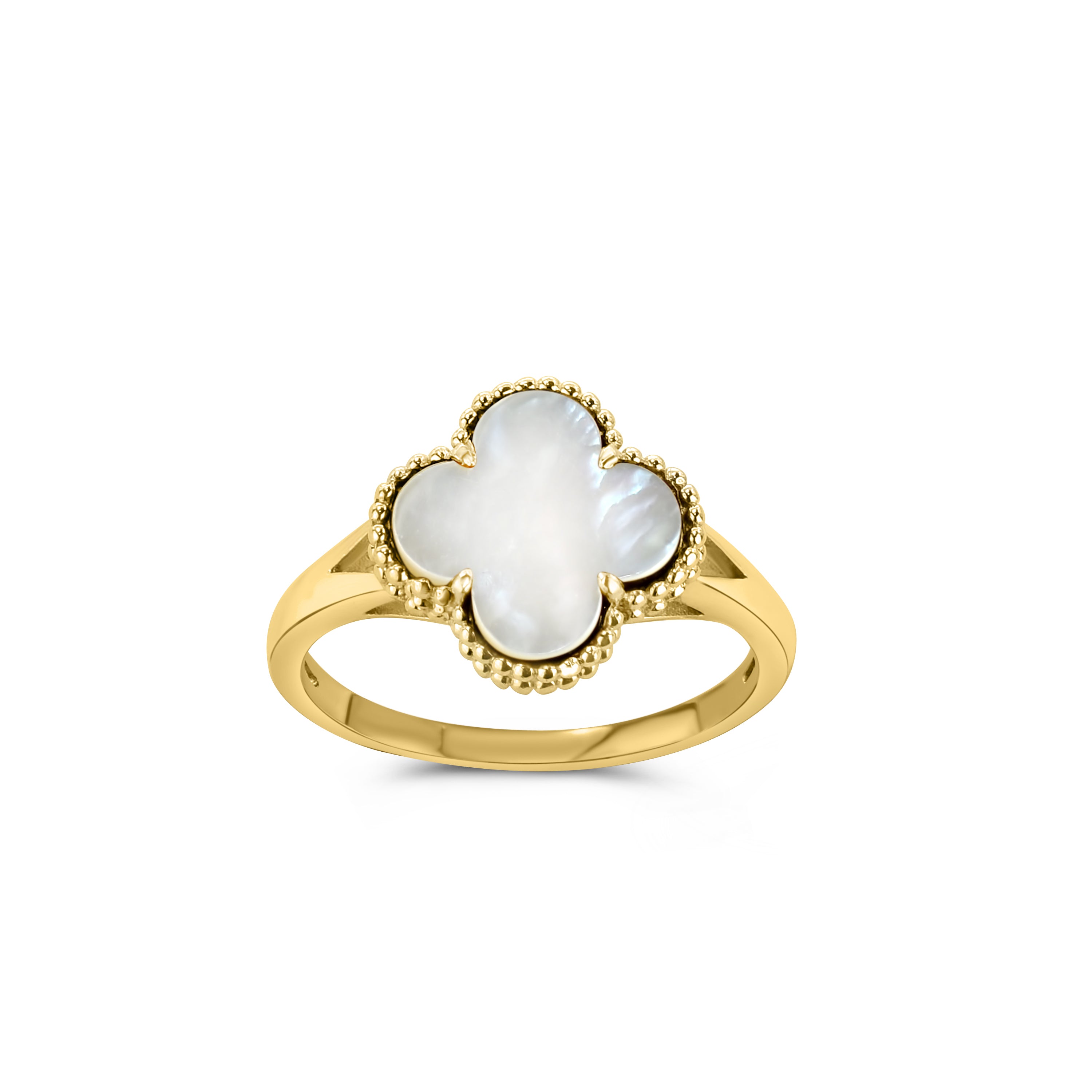 14k Yellow Gold Clover Ring