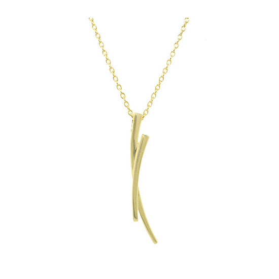 Séchic 14k Intersected Curved Bars Pendant Necklace