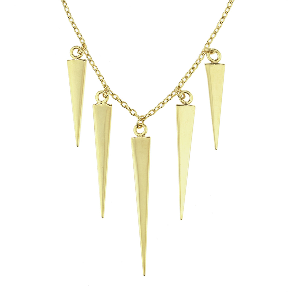Séchic 14k Five Spike Charms Necklace 18"
