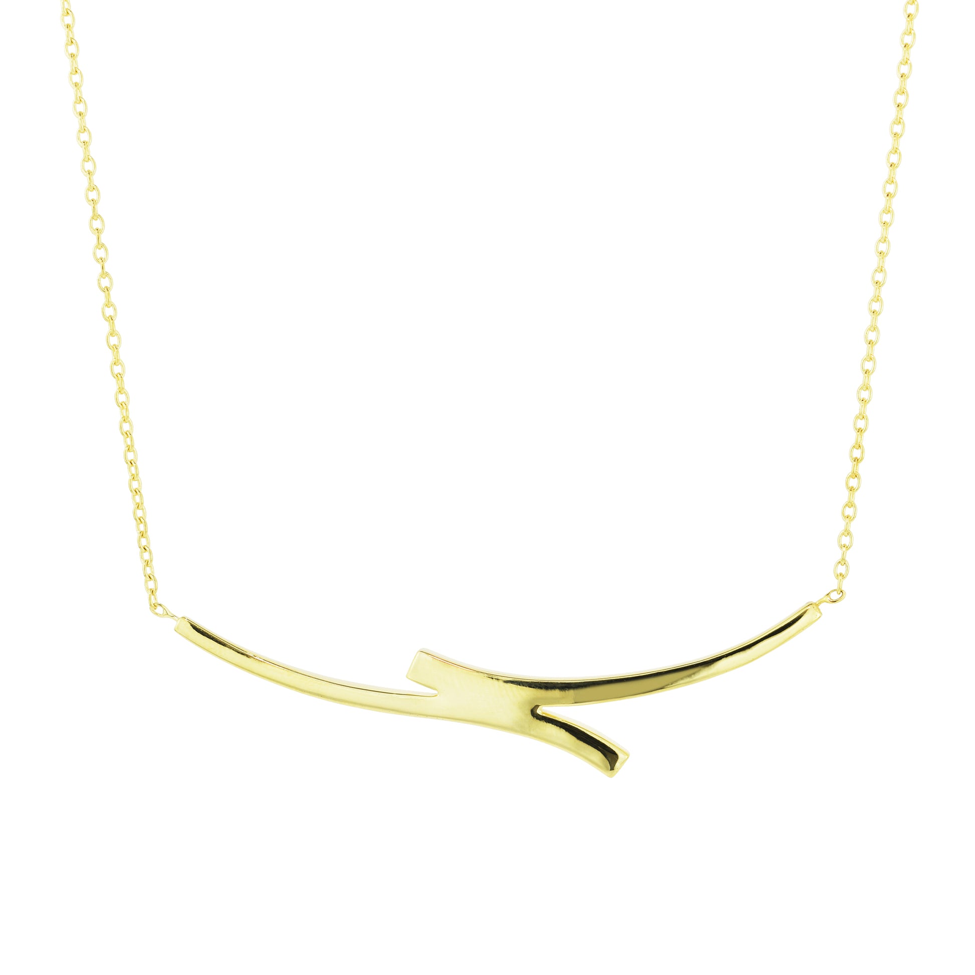 Séchic 14k Horizontal Curved Bars Pendant Necklace 18"