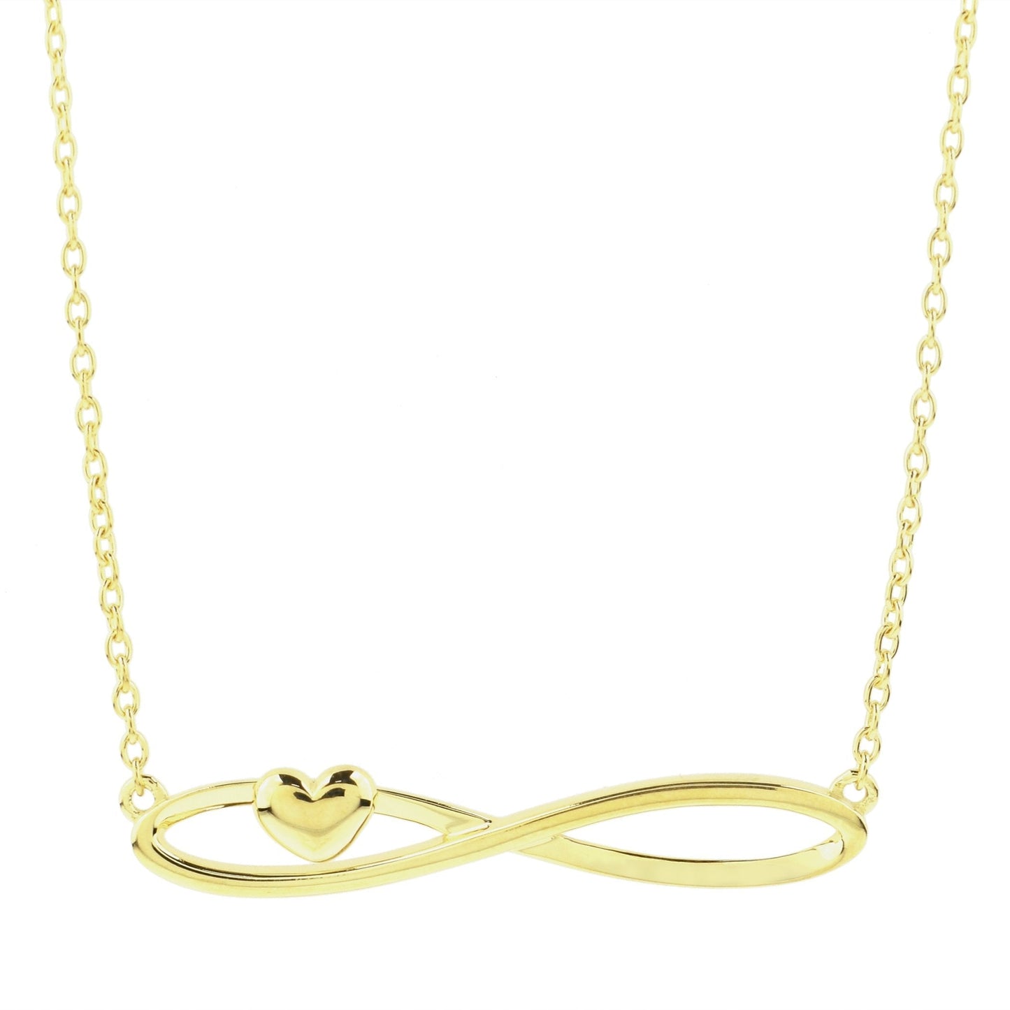 14k Infinity and Heart Pendant Necklace freeshipping - Jewelmak Shop