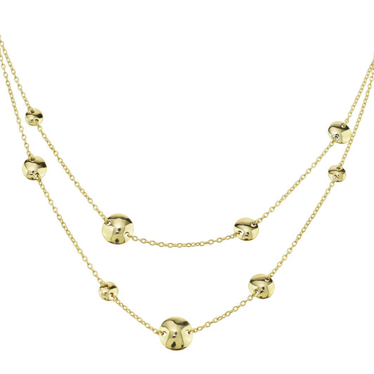 14k Discs 2 Layers Necklace 18"