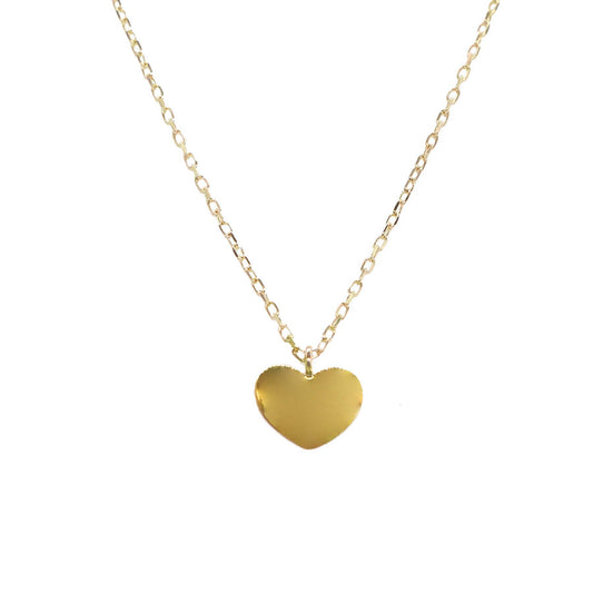 14k Heart Pendant on Chain Necklace 17"