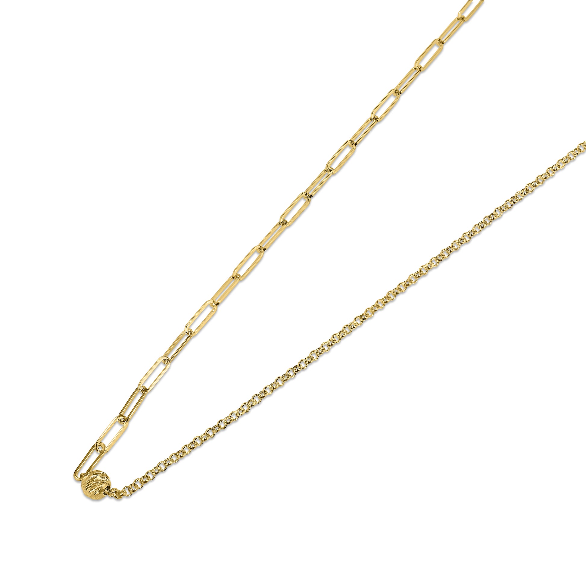 Séchic 14k Rolo/Paperclip Chain Adjustable Necklace 18"