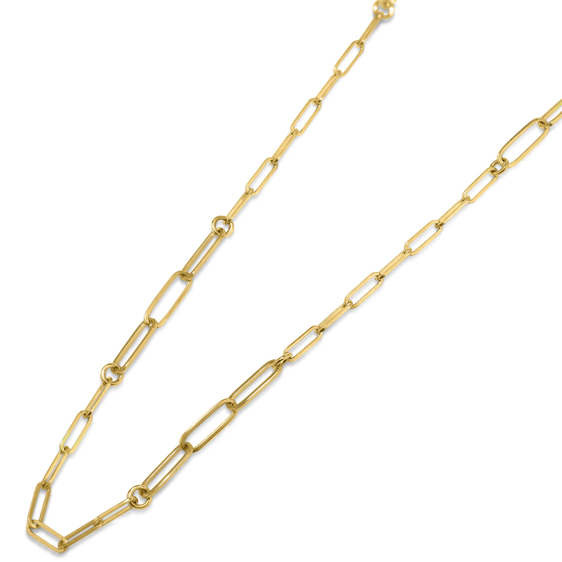 Séchic 14k Paperclip Mixed Gauge Adjustable Chain Necklace 18"