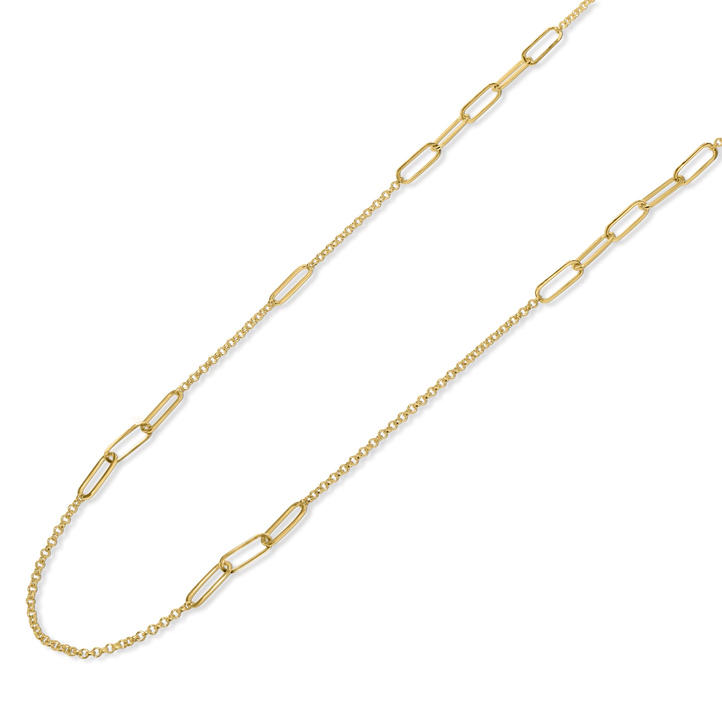 Séchic 14k Paperclip & Rolo Fancy Station Chain 18"