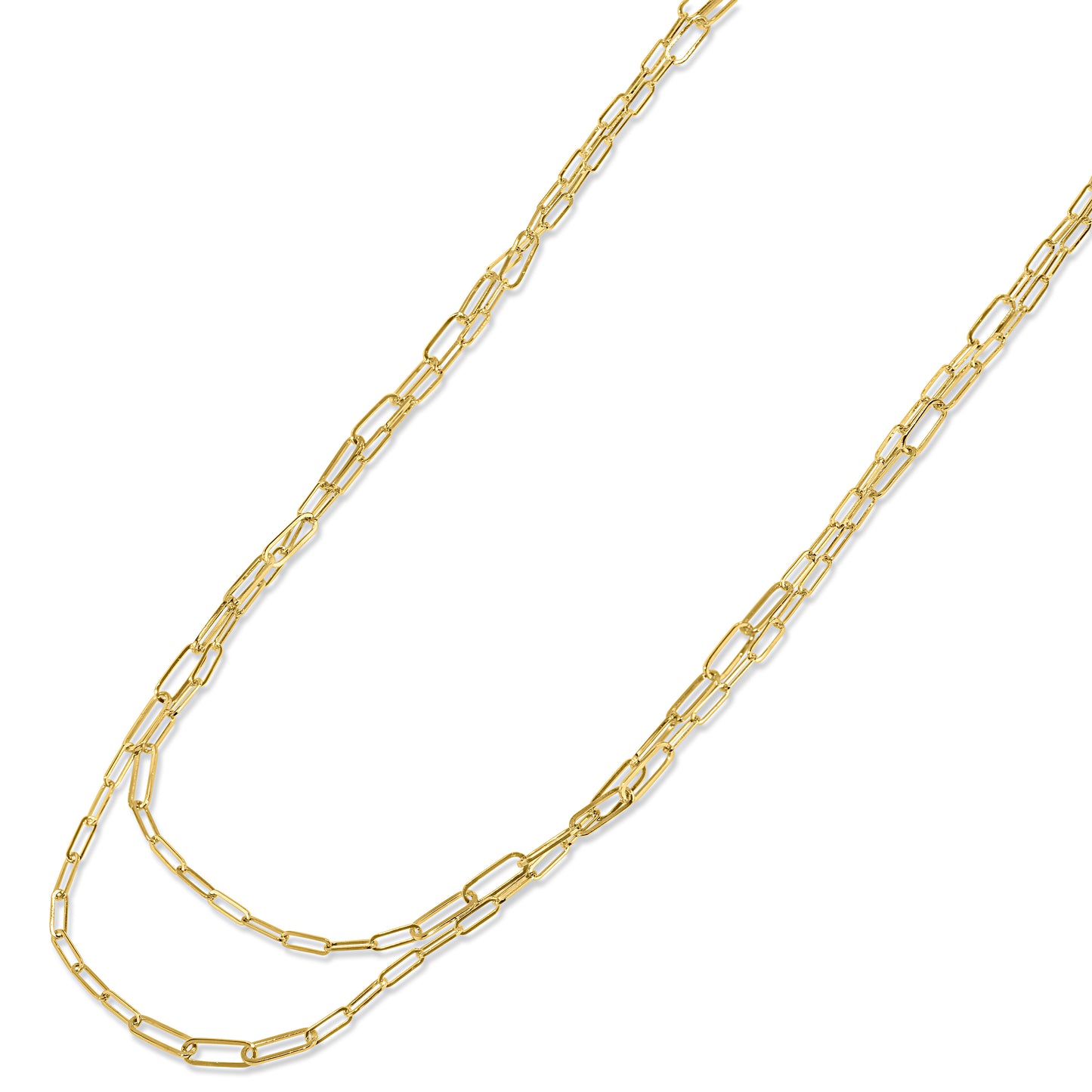 Séchic 14k Mixed Paperclip Chain 36"