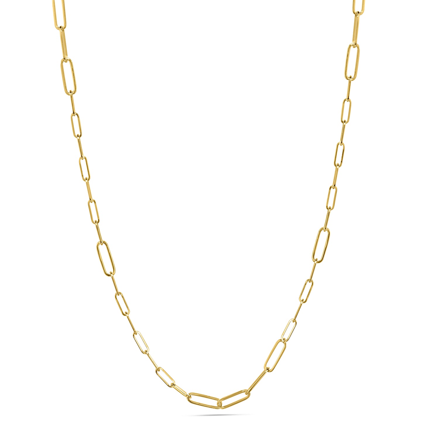 Séchic 14k Mixed Size Paperclip Chain Necklace