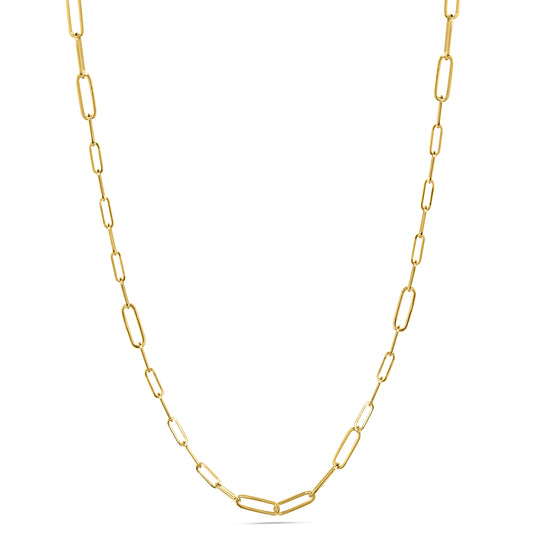 Séchic 14k Mixed Size Paperclip Chain Necklace 18"