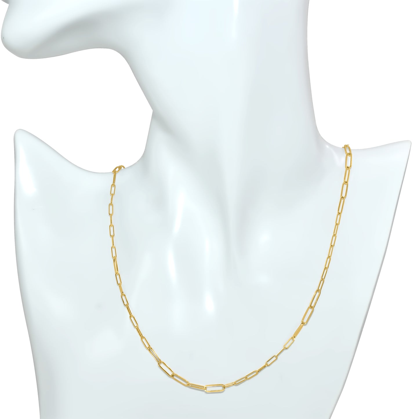 Séchic 14k Mixed Size Paperclip Chain Necklace