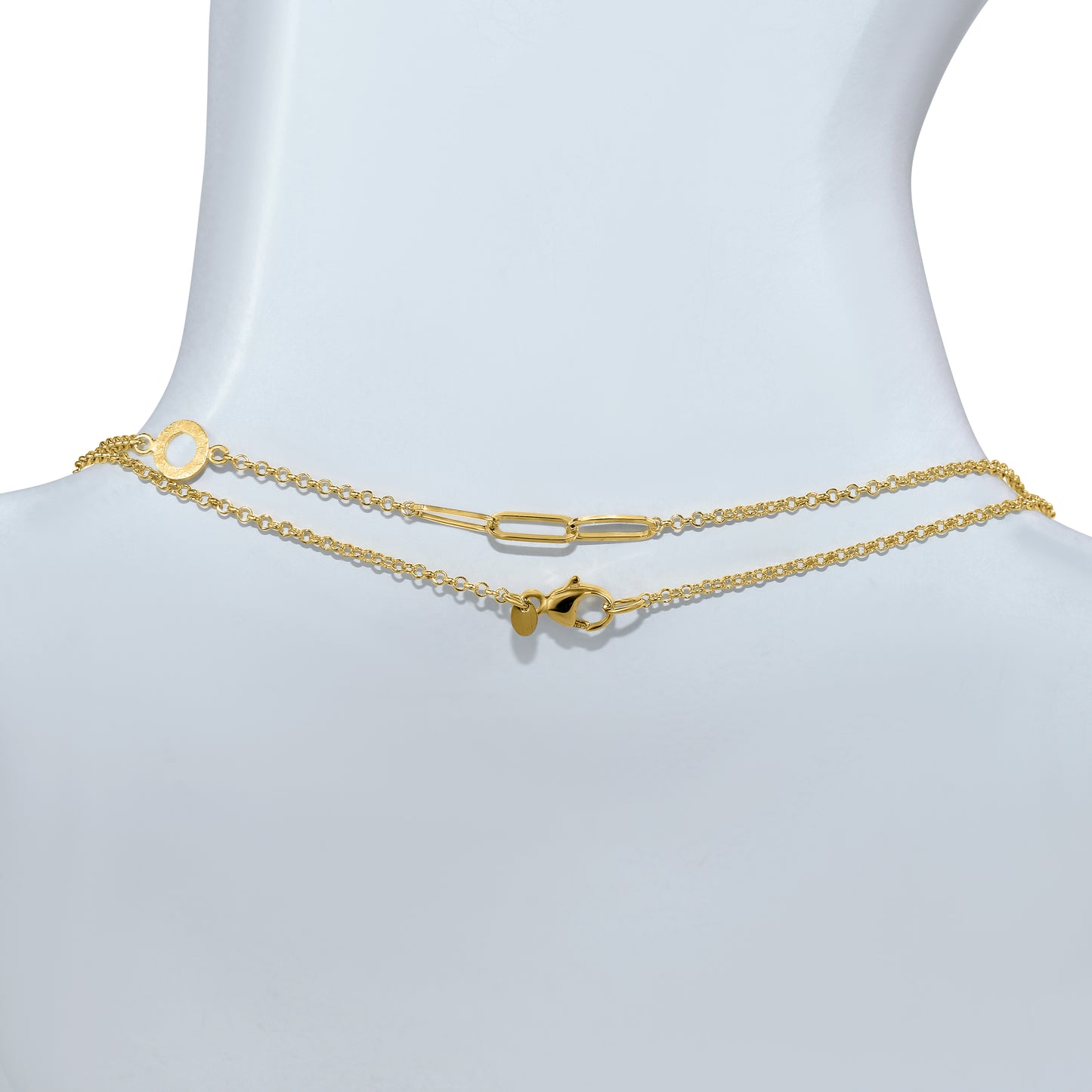 Séchic 14k Paperclip Fancy Station Necklace