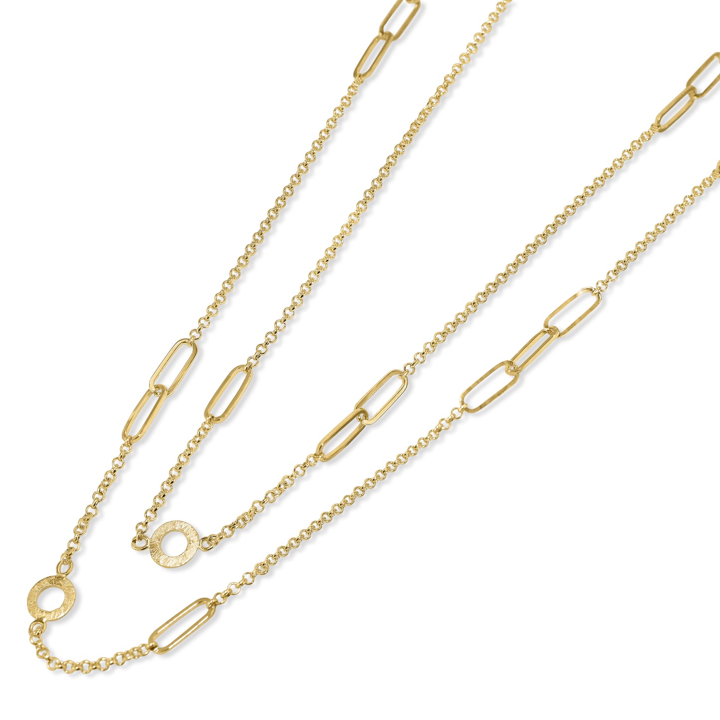 Séchic 14k Paperclip Fancy Station Necklace