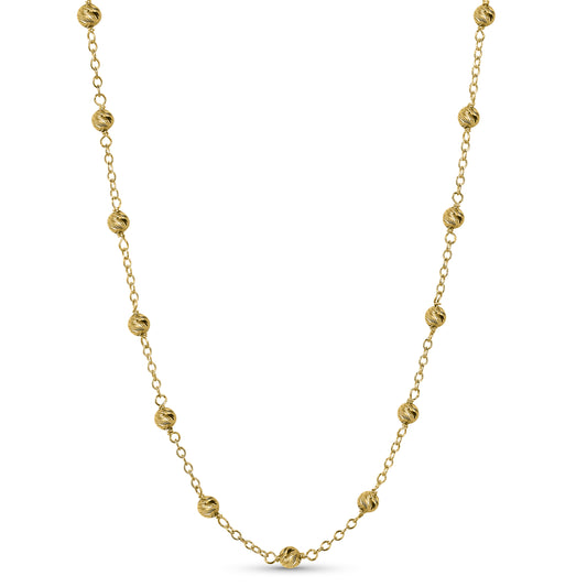 Séchic 14k Multi Cut Gold Ball Station Necklace 17.5"