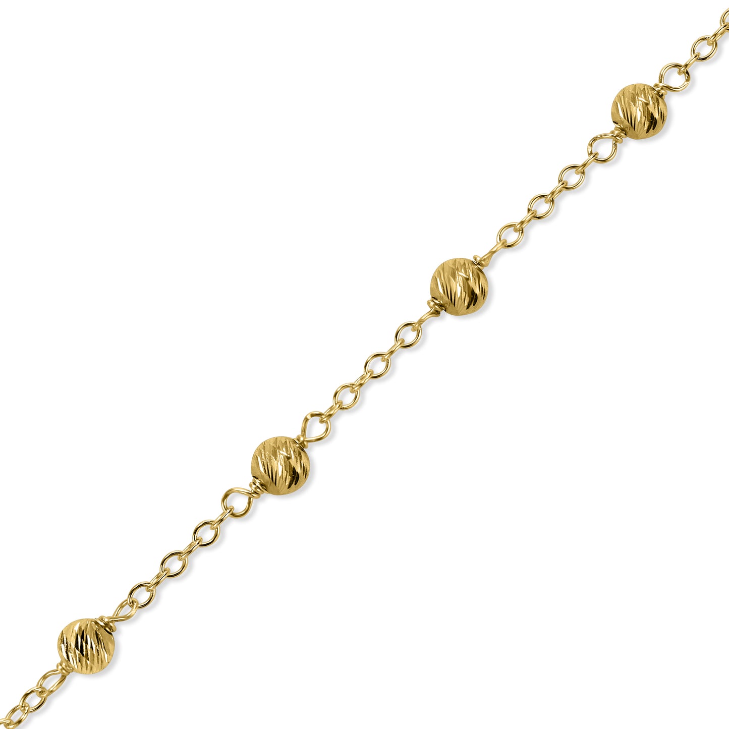 Séchic 14k Multi Cut Gold Ball Station Necklace