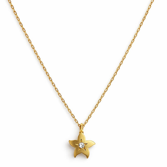 Séchic 14k Star Diamond Pendant Necklace