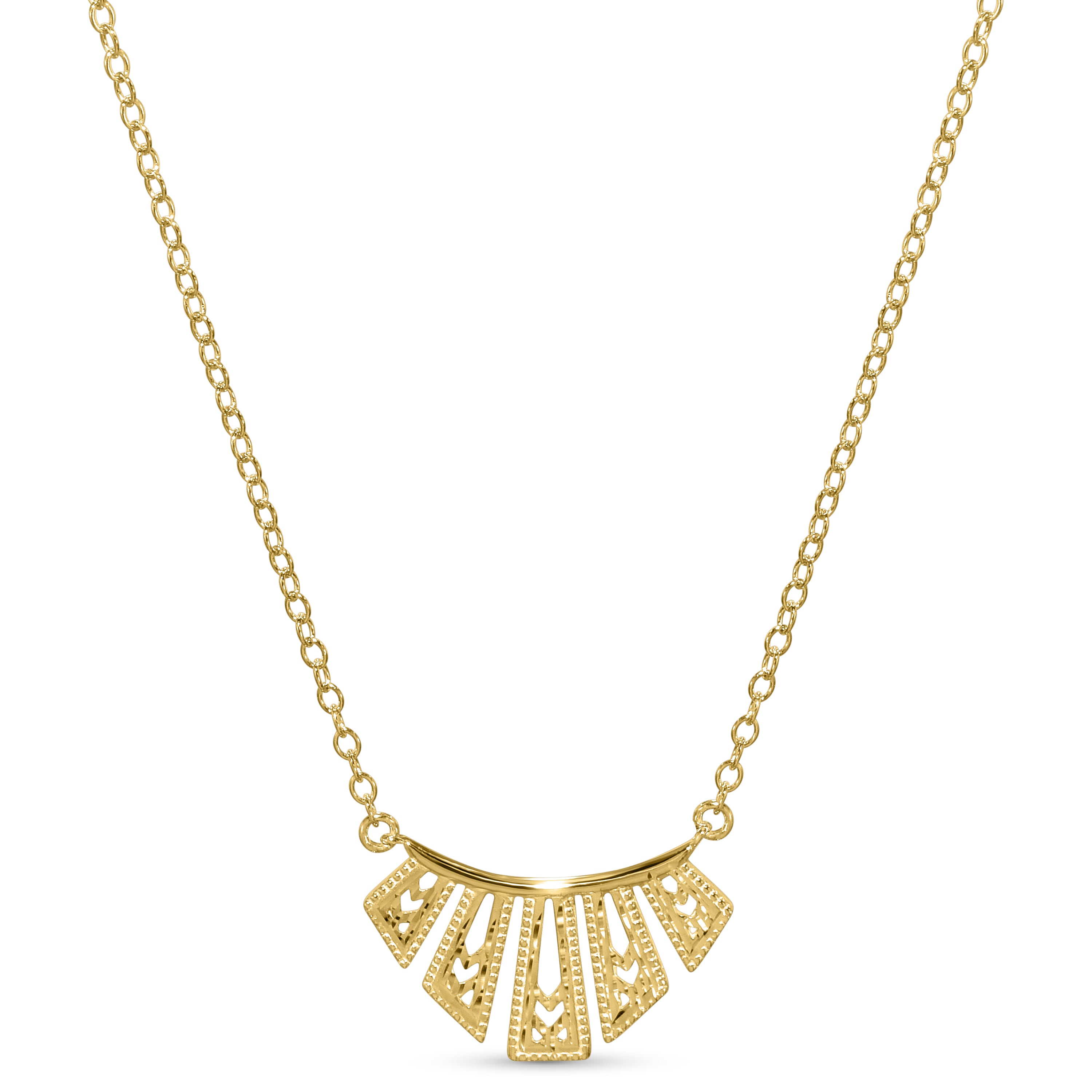 Séchic 14k Fan Shape Pendant Necklace