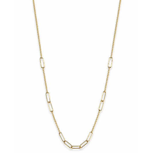Séchic 14k Paperclip Station Necklace
