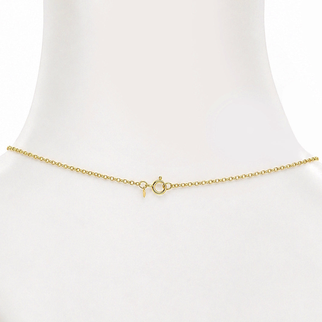 Séchic 14k Paperclip Cable Chain with Ball Center Necklace
