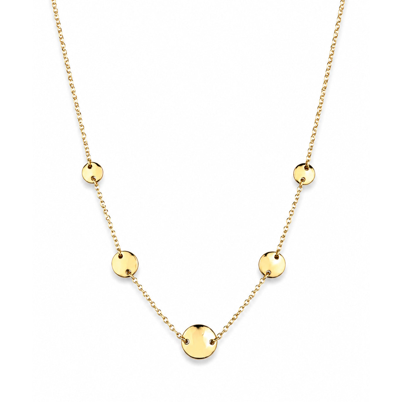 Séchic 14k Graduated Coin Link Center Necklace