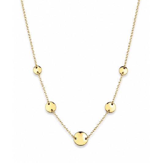 Séchic 14k Graduated Coin Link Center Necklace