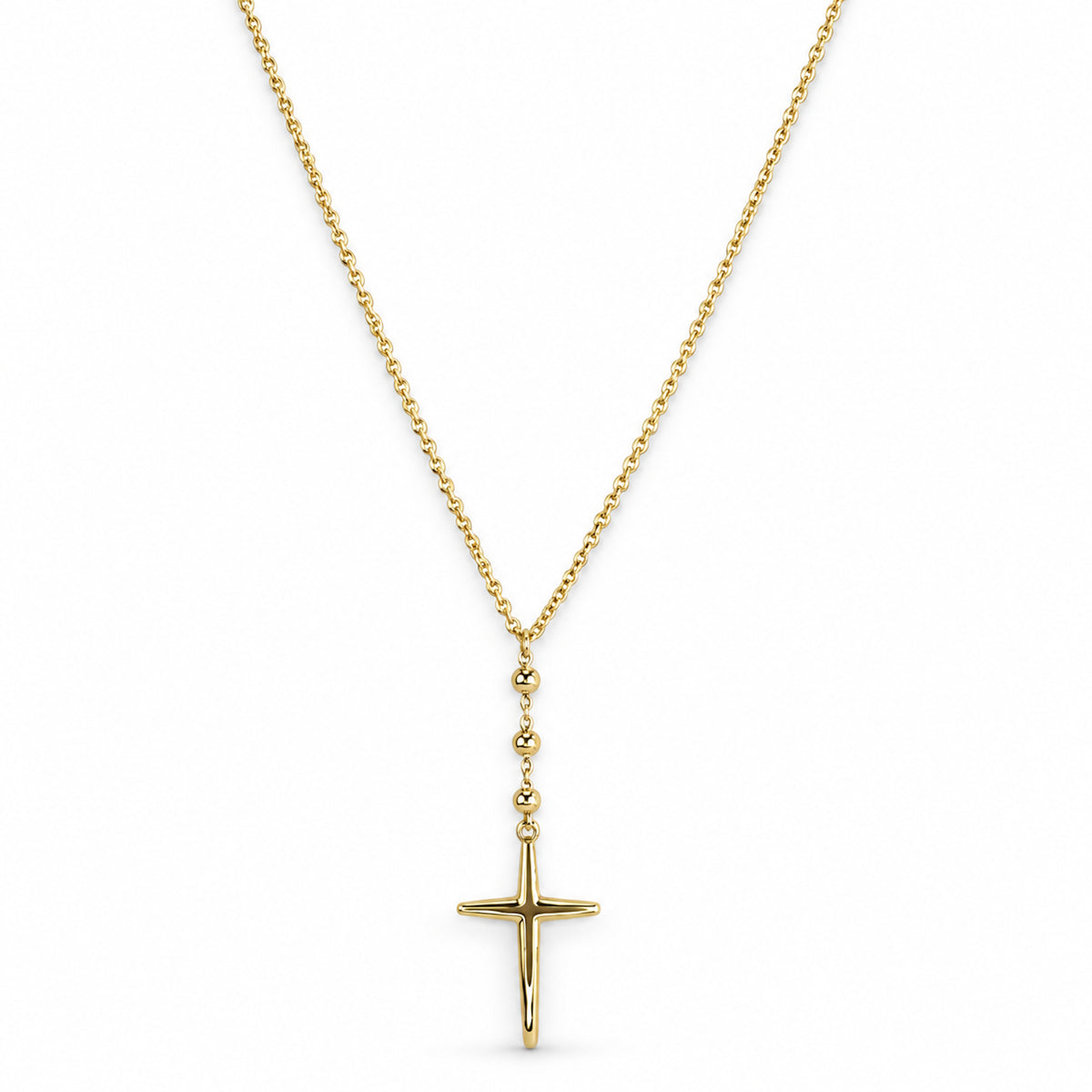 Séchic 14k 3 Ball Cross Link Pendant Necklace