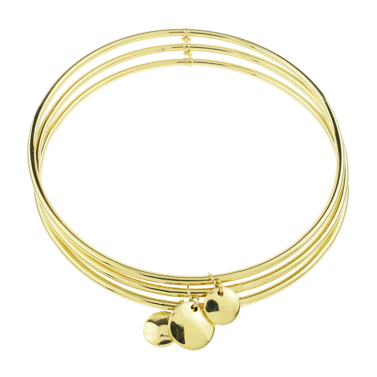 Séchic 14k Disc Charm 3pcs Set Bangles