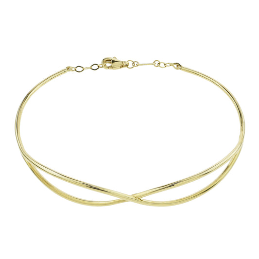 Séchic 14k Wire Intertwined Bangle with Lobster Closure 7.5"