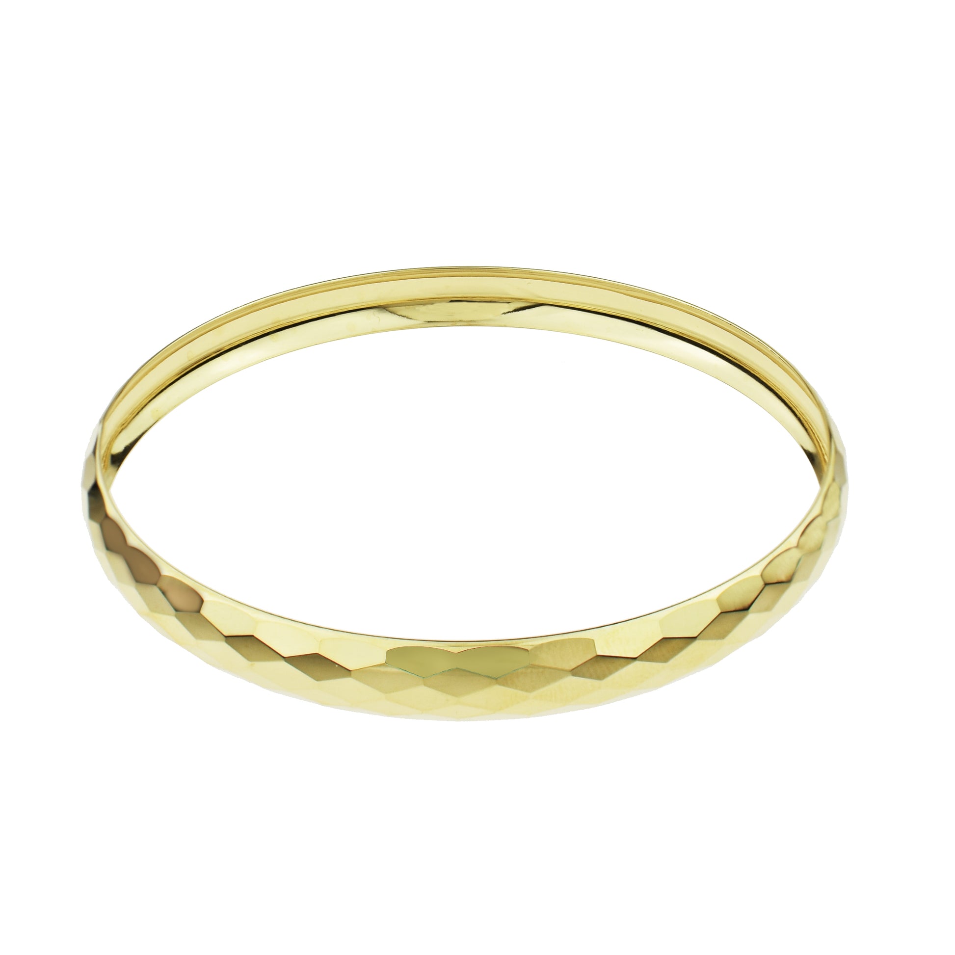 Séchic 14k Hammered Arched Band Bangle Bracelet