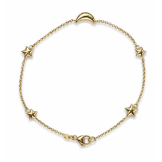 14k Star Moon Star Moon Station Bracelet
