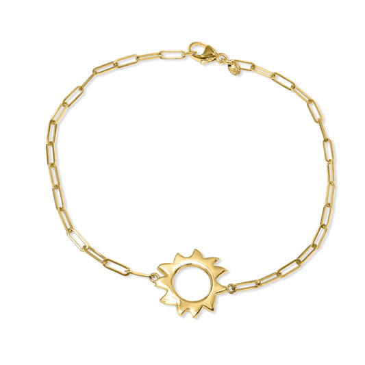 Séchic 14k Sun Center Paperclip Adjusted Bracelet