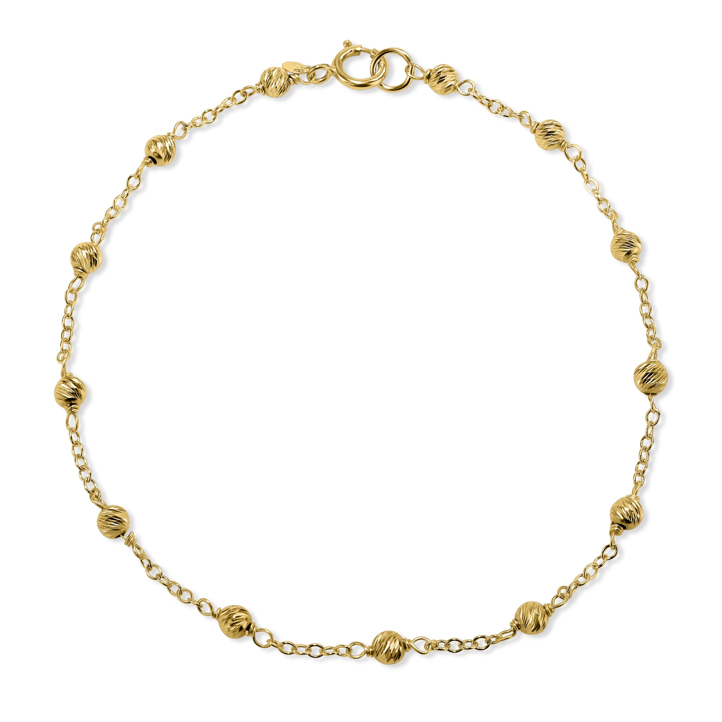 Séchic 14k Multi Cut Gold Ball Station Bracelet