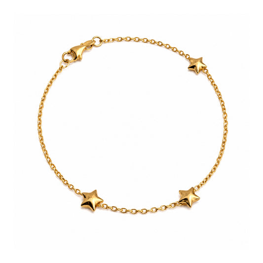 Séchic 14ky Gold Star Chain Bracelet