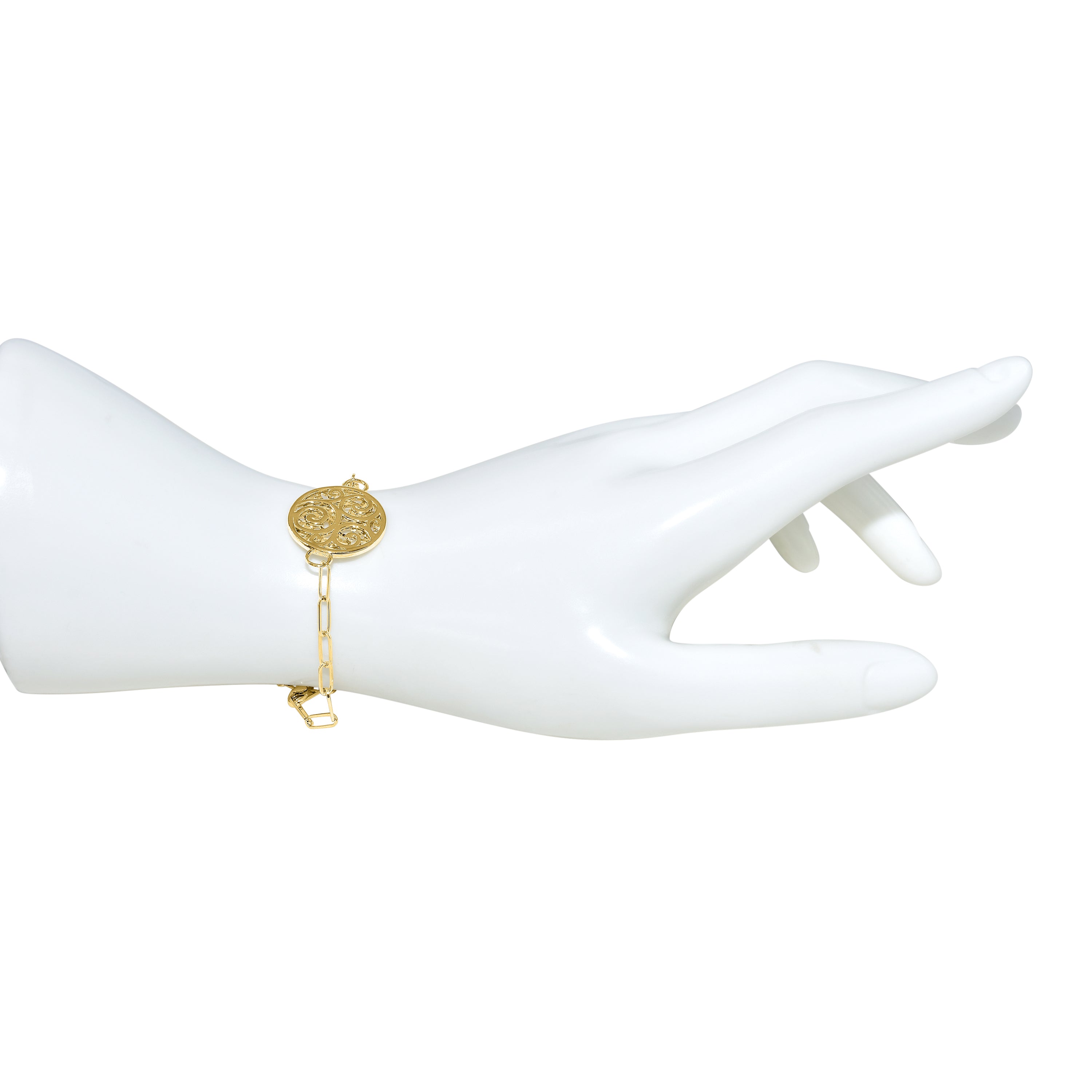 Séchic 14k Medallion Paperclip Bracelet
