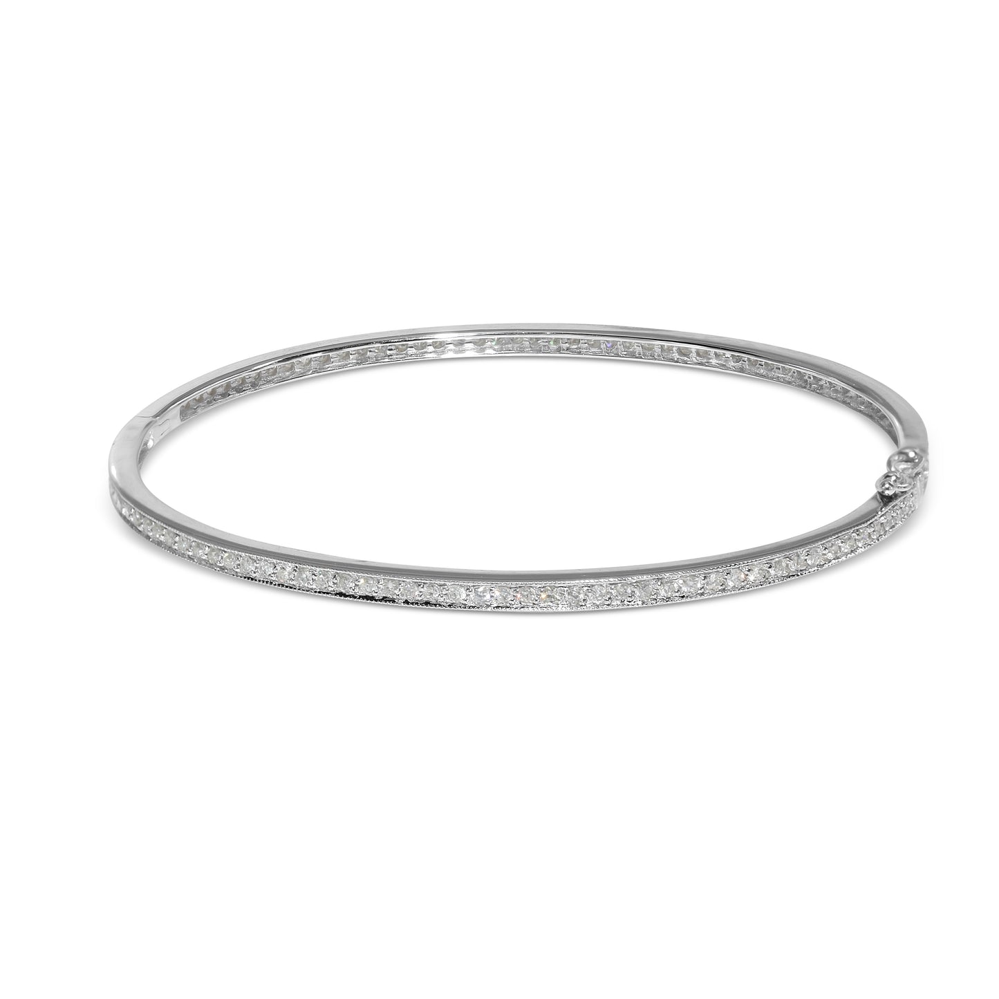 14k White Gold Diamond Bangle Bracelet